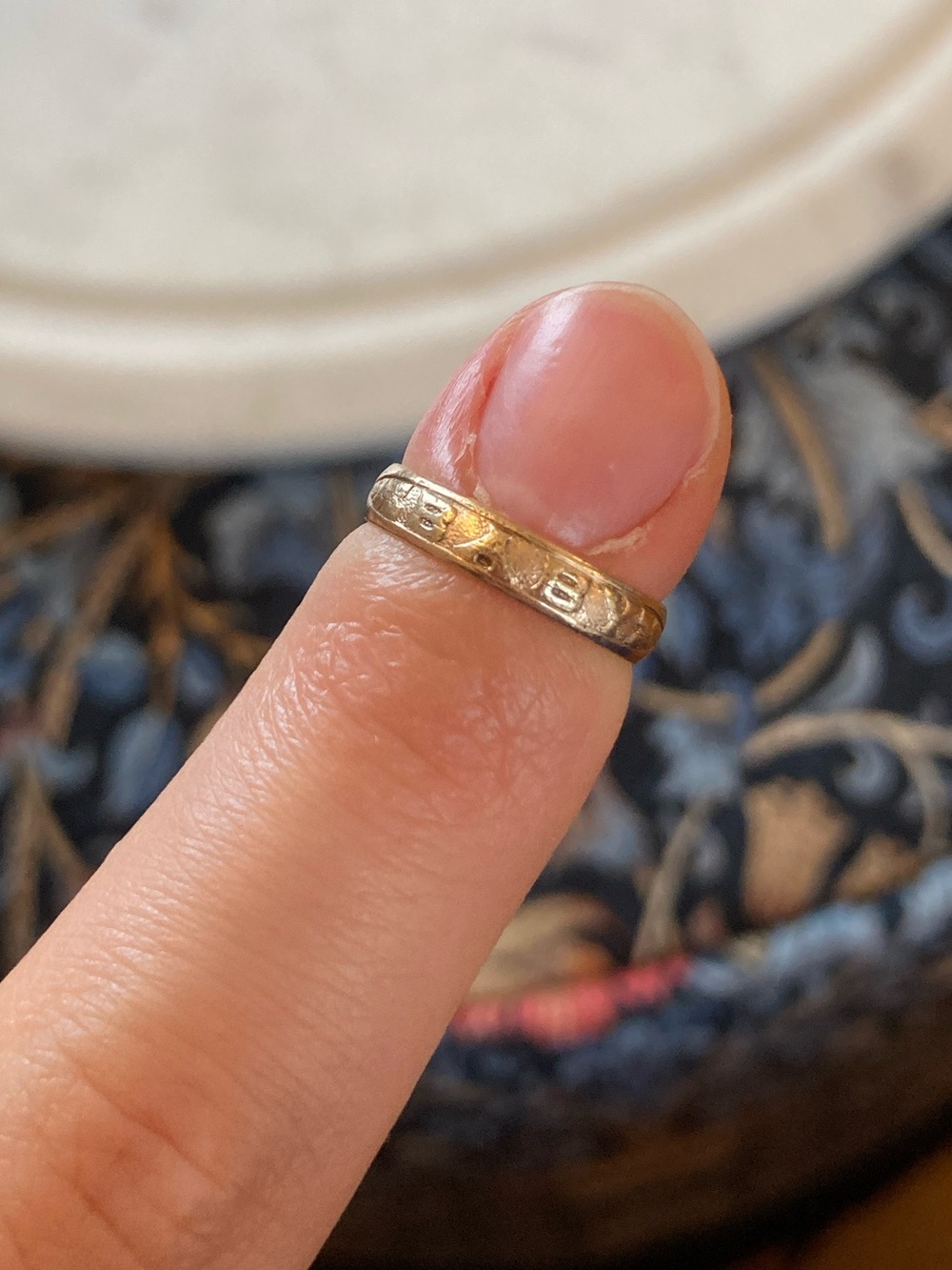 Antique Victorian “BABY” Engraved Ring, Size 3 - Picture 6 of 14